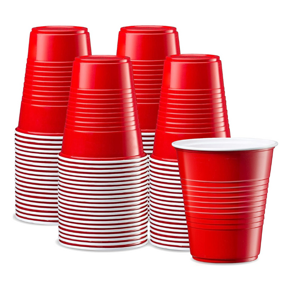 Red Plastic Cups, 12oz, 50ct