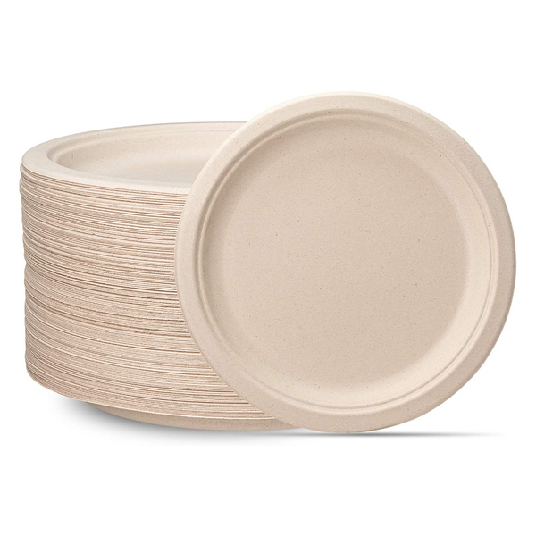 100% Compostable 6 Inch Paper Plates Disposable Party Plates I