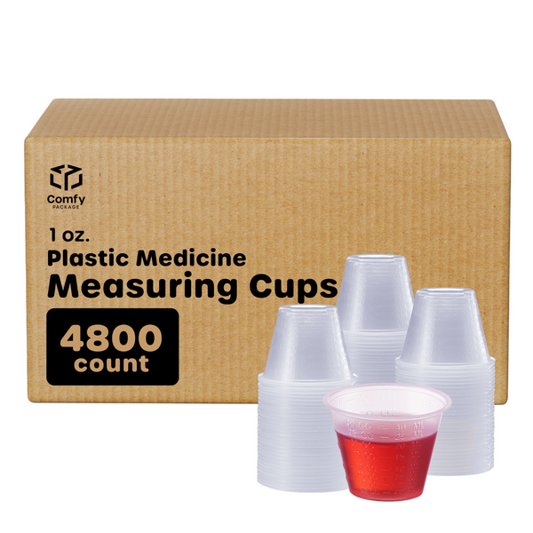 Comfy Package [300 Count 2 oz. Mini Plastic Shot Glasses - Red Disposable  Jello Shot Cups