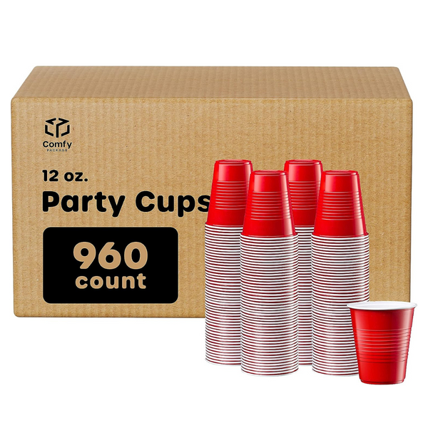 Comfy Package [40 Count] 12 oz. Disposable Party Plastic Cups - Assorted  Colors
