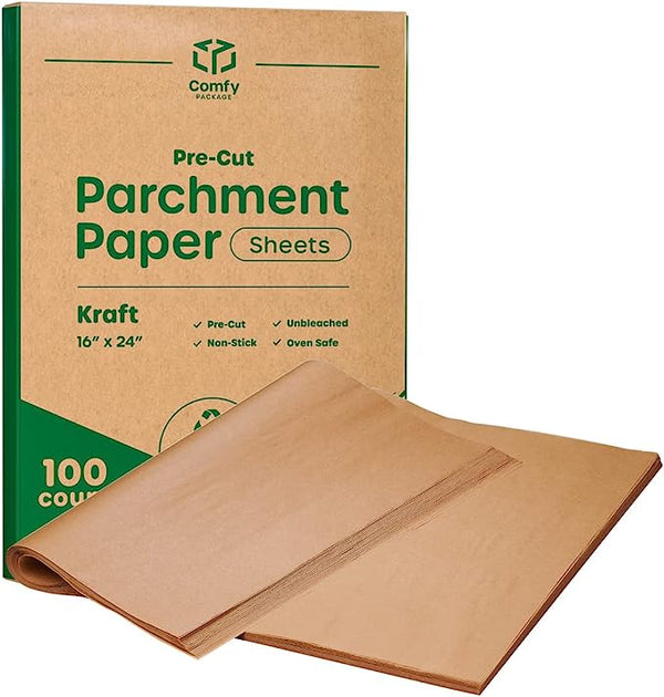 Premium 12x16 Inch Parchment Paper Sheets 50-Pack Precut