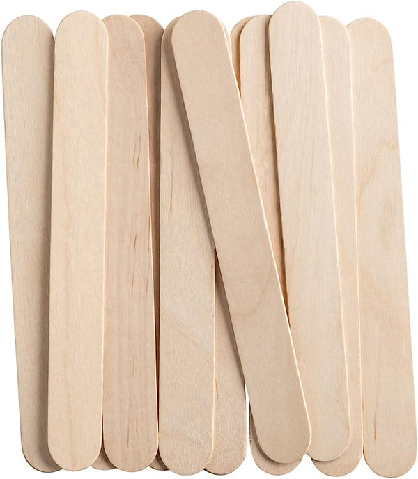 Popsicle Sticks 200pcs Food Grade Extra Long Natural Wooden Craft Sticks for Hand Craft Ice Pop Ice Cream 5.5'' x 0.39