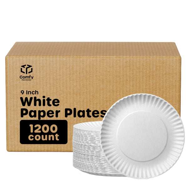 Fonteme 6-Inch Disposable Paper Plates – 100 Count | White & Uncoated Microwavable Bulk Paper Plates | Perfect for Everyday Meals, Parties, and