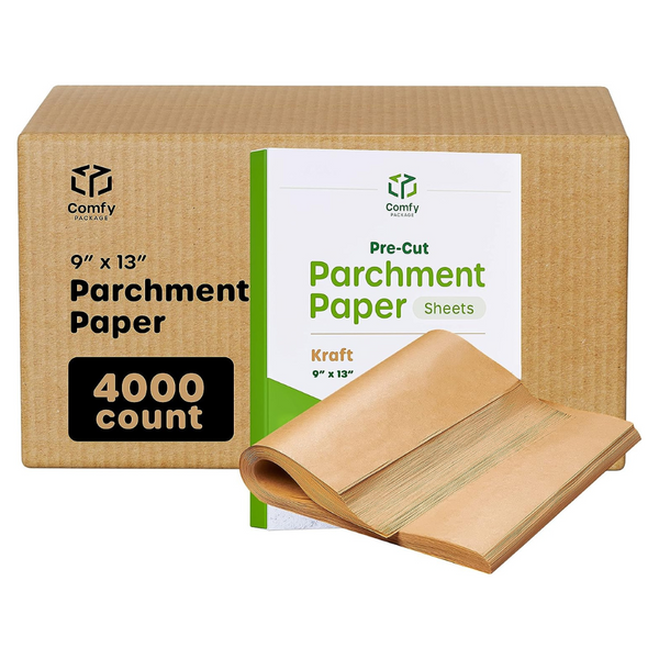 Parchment Prodigy 200 Count Non-Stick Parchment Paper Sheets | 9x13 Inches | Non-Toxic, Biodegradable, Easy to Clean | Non Stick Baking Paper Sheet