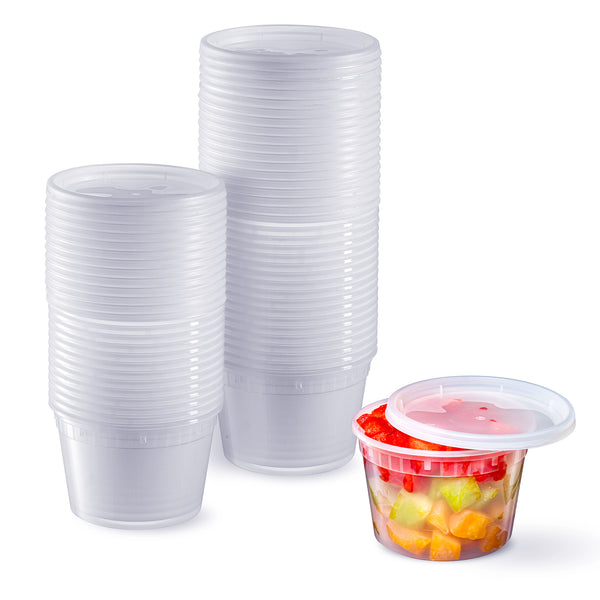 36 Bulk Dispozeit Disposable Food Container 43 Oz / 6 Ct Tall Square (3 Lids  + 3 Conts) - at 
