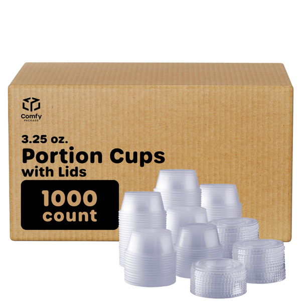 4 OZ PLASTIC PORTION CUPS WITH LIDS PKG(10)