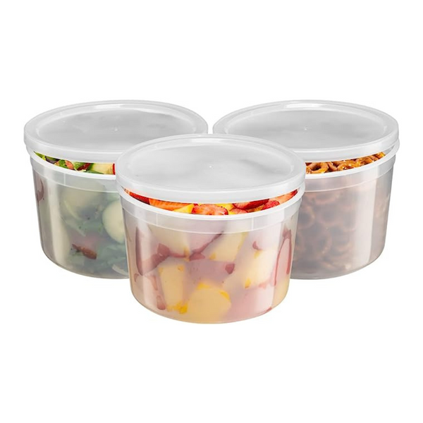 [20 Sets] 86 Oz. Plastic Food Storage Deli Containers With Lids, Ice Cream  Bucket & Soup Pail