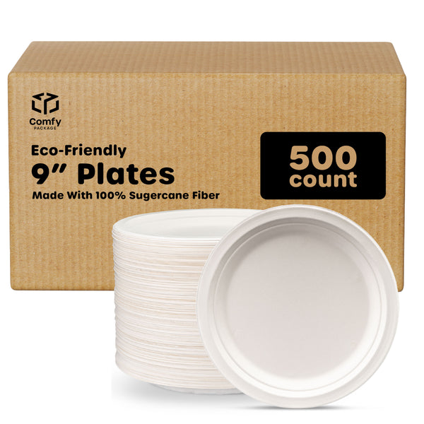 9 in White Paper Plates 500 ct.