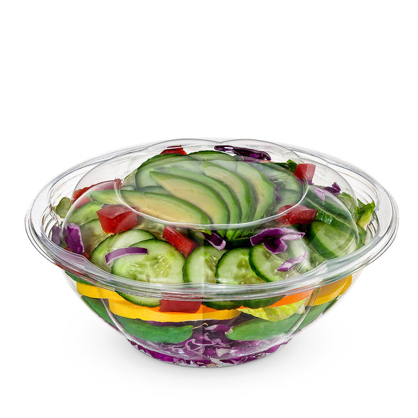 Comfy Package 48 Oz Disposable Salad Bowls with Lids Plastic Meal