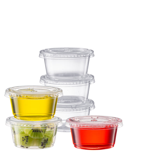 Comfy Package 3.25 Oz Condiment Containers Small Plastic Containers with  Lids, 100-Pack 