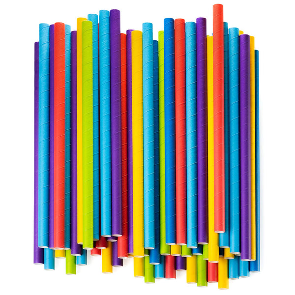 200 Pack Plastic Extra Long Straws for Birthday Party, 13 Inch Disposable  Drinking Straws for Cocktails, Coffee (4 Rainbow Colors)