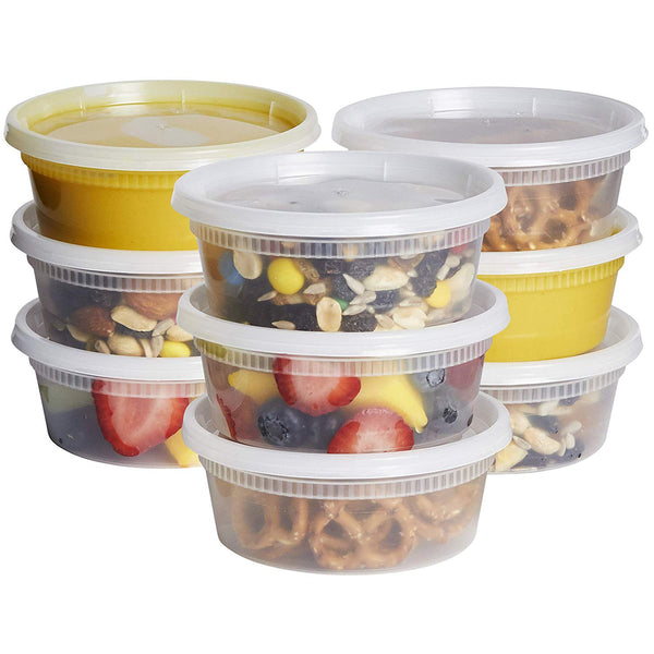 64 oz. Round Plastic Food Storage Soup Deli Container/Tub (Clear) w/Lid  120/CS