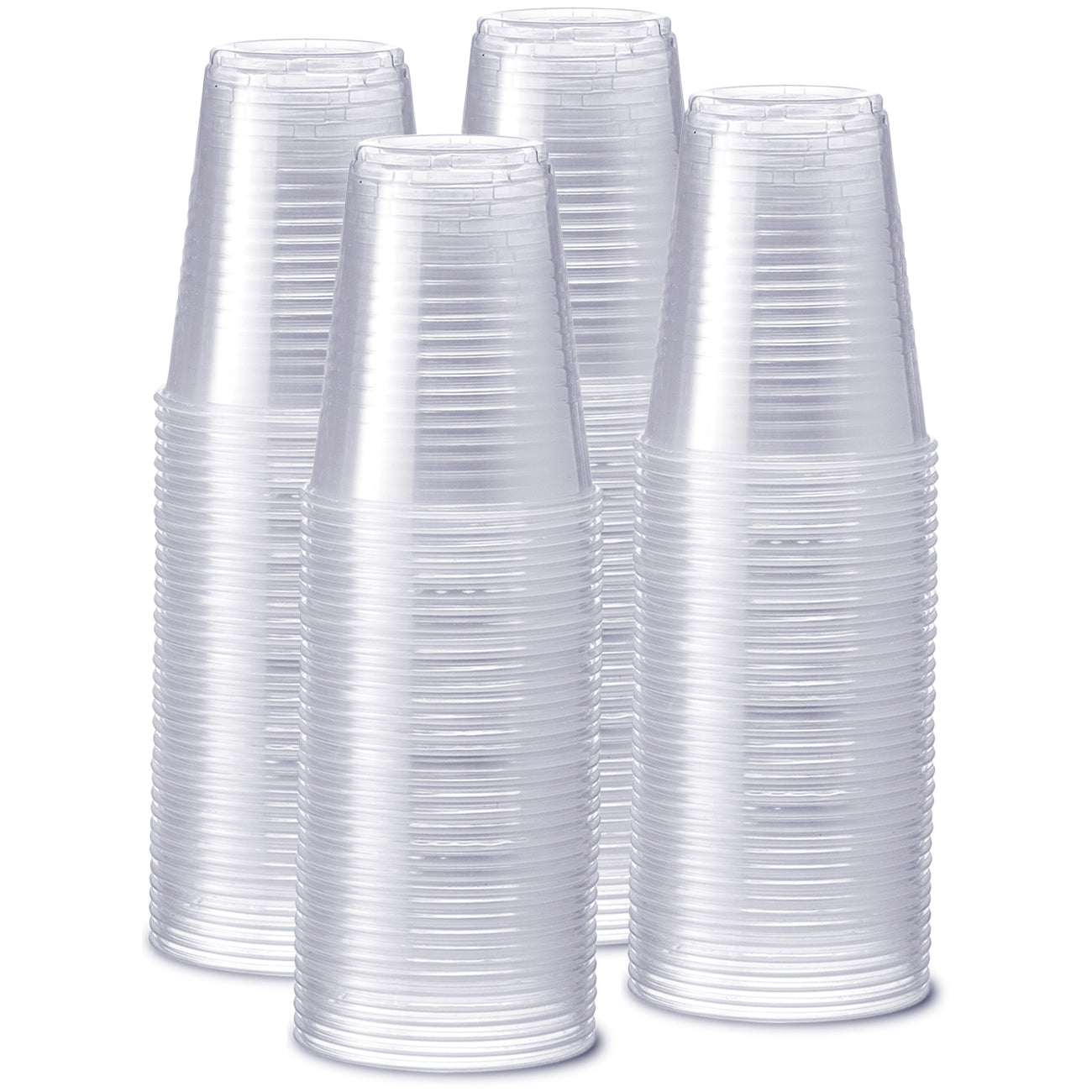 12 oz. Clear Disposable Plastic Drinking Cups [240 Count] Comfy Package