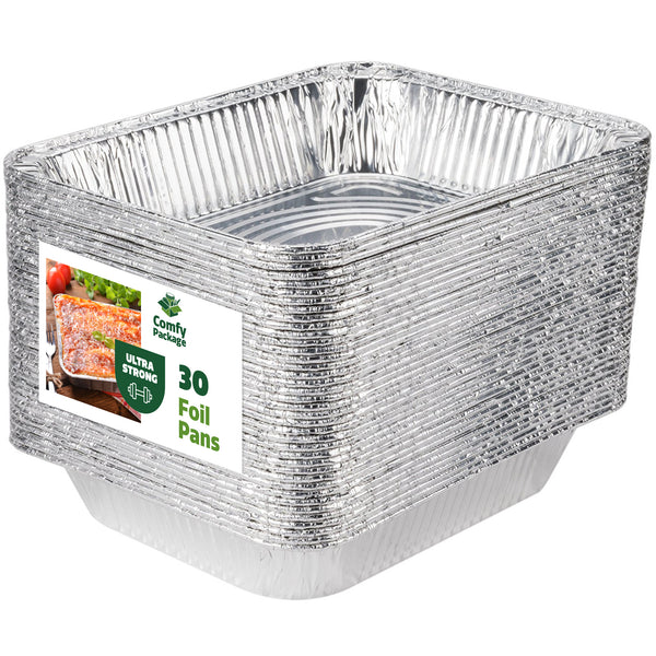 9 x 13 Disposable Aluminum Half Size Steam Deep Foil Pans With Lids –  EcoQuality Store