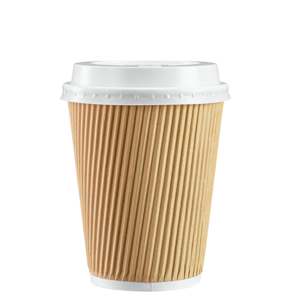 MRcup 12 oz Hot Beverage Heat-free Coffee Cups with Lids and Straws,  Insulated Triple Wall