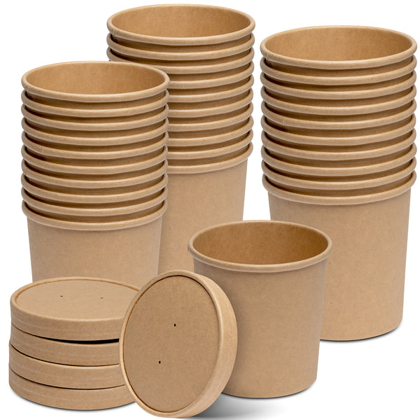 Microwavable And Freezer Safe Kraft Paper Bowls , Snack Disposable Soup  Container