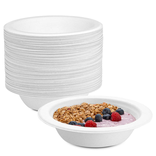 ECOLipak 150 Pack Paper Bowls Disposable 12 oz Compostable