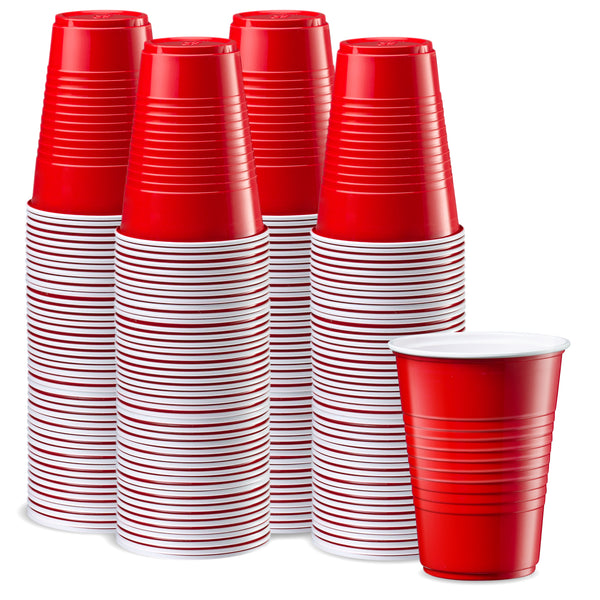 Red Striped Disposable Party Cup 100 Cups per Set 16oz Christmas Party  Tableware for All Events Parties and Games 