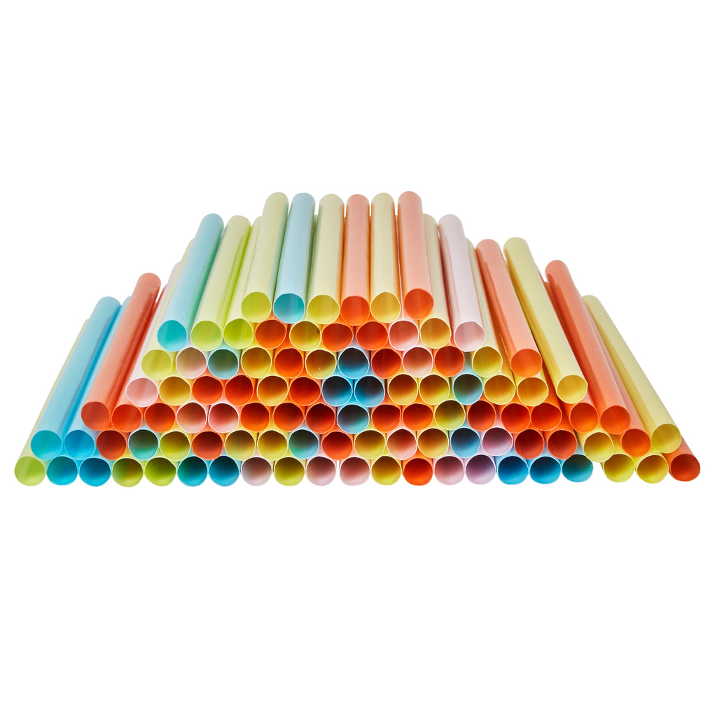 Jumbo Smoothie Straws Assorted Colors - Comfy Package