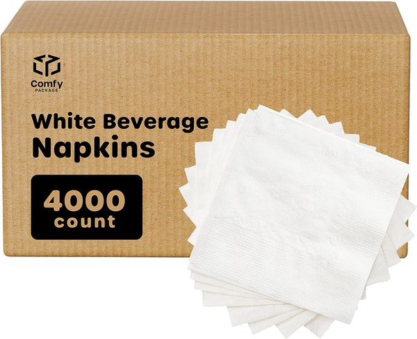 Comfy Package, Paper Dinner Napkins - Disposable 2-Ply White Party Napkins  [300 Count]