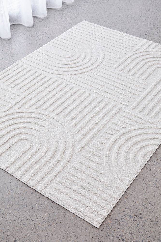 Power Loomed Marina Dior White Rug - Aladdin Rugs NZ product image