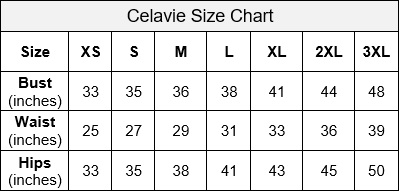 Celavie Dress Size Chart XS