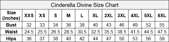 Cinderella Divine Size Chart #8