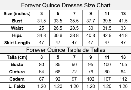 Forever Quince Size Chart