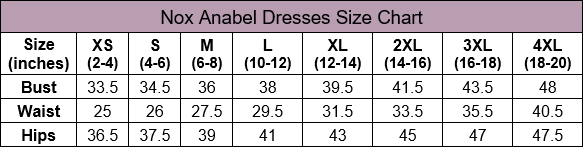 Tabla de tallas Nox Anabel Junior