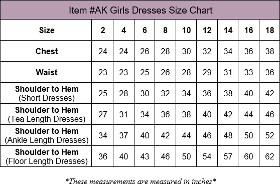 Cinderella Couture Size Chart