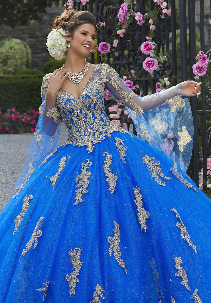 royal blue quince dress with gold