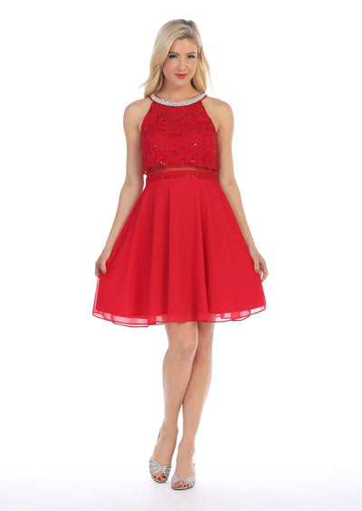 Short Halter Lace Dress