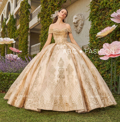 Off Shoulder Charro Quinceanera Dress by Ragazza M35-135