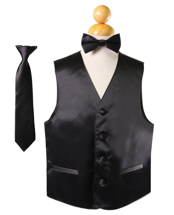 Boys Solid Satin Vests with Neck Tie and Bow Tie - $24.99 – ABC Fashion