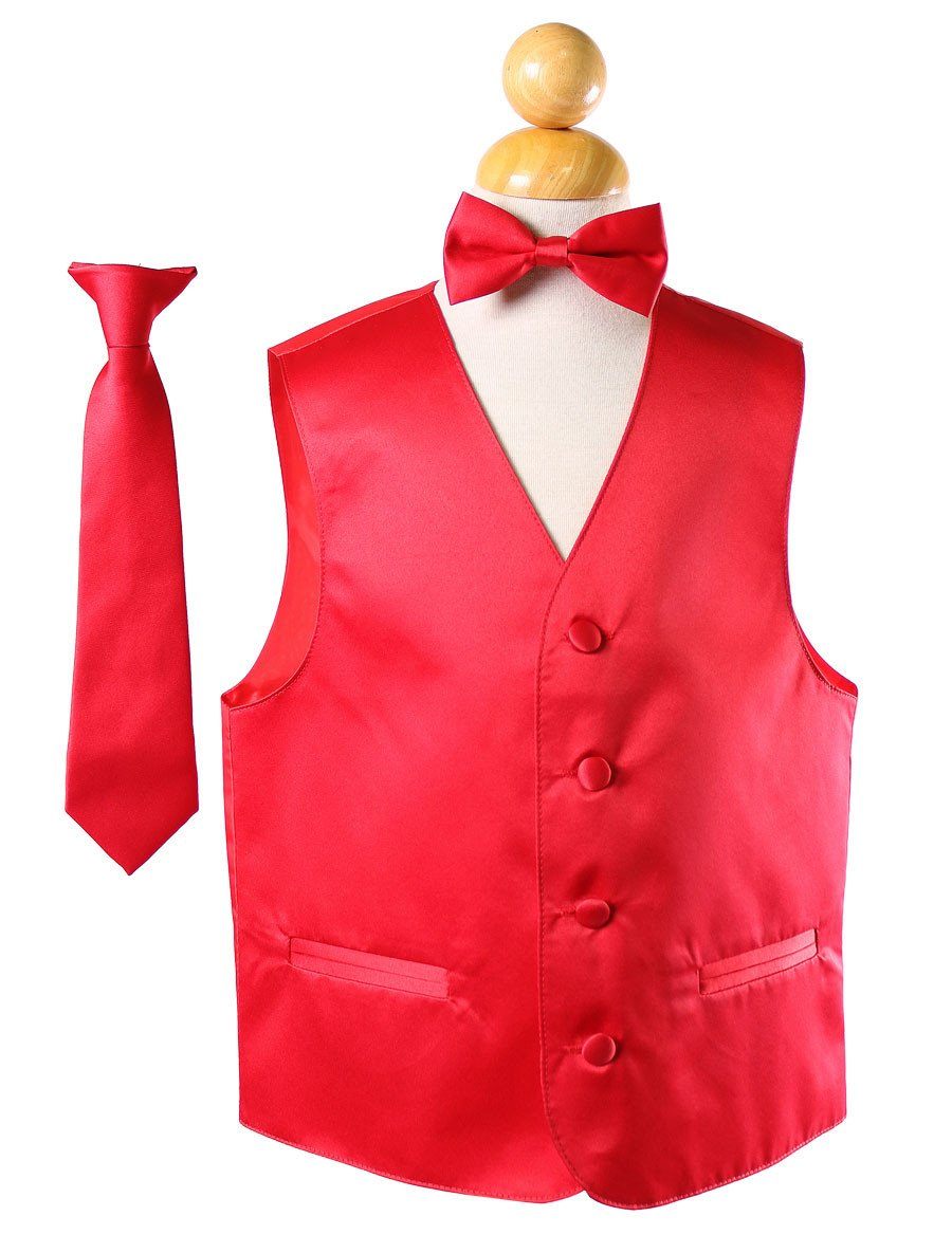 Boys Solid Satin Vests with Neck Tie and Bow Tie - $24.99 – ABC Fashion