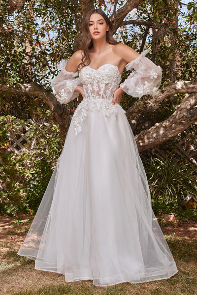 Cinderella Divine - CD948 Embroidered Corset Bodice A-Line Gown