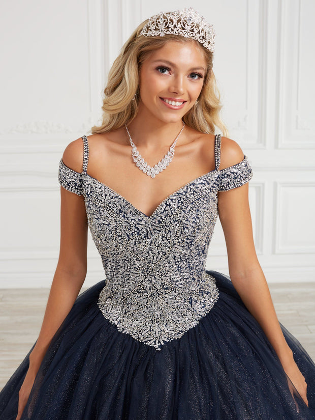 Cold Shoulder Quinceanera Dress by Fiesta Gowns 56419 (Size 10 - 16)
