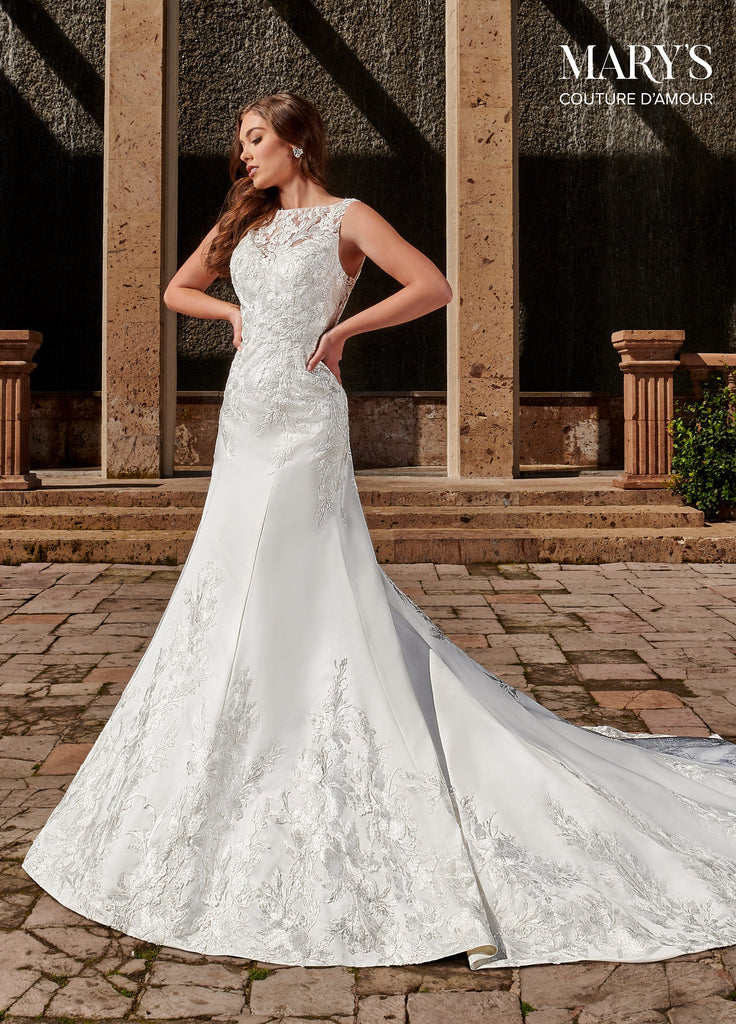 Verter Arqueólogo Produce Fitted Satin Wedding Dress by Mary's Bridal MB4102 – ABC Fashion