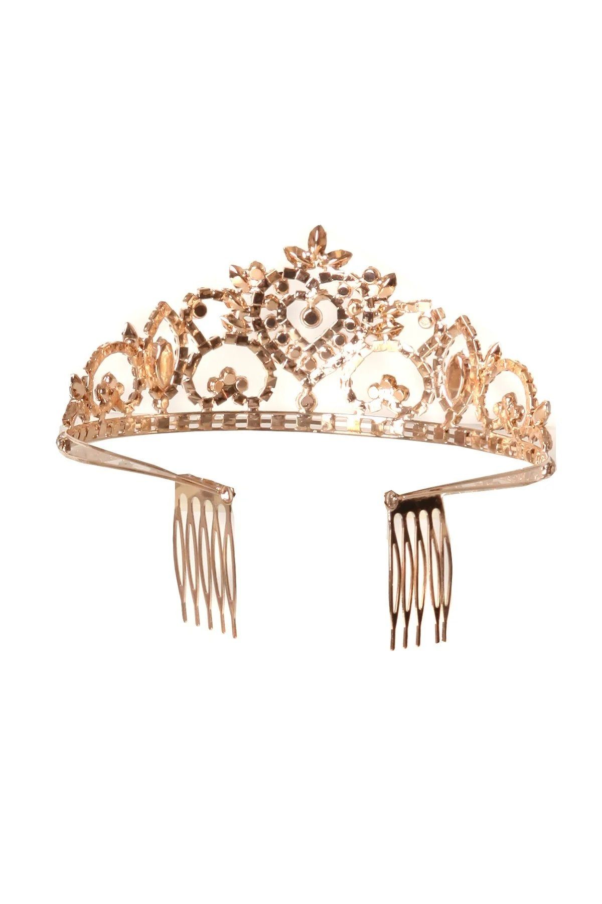 Girls Lovely Rhinestone Heart Tiara with Comb – ABC Fashion