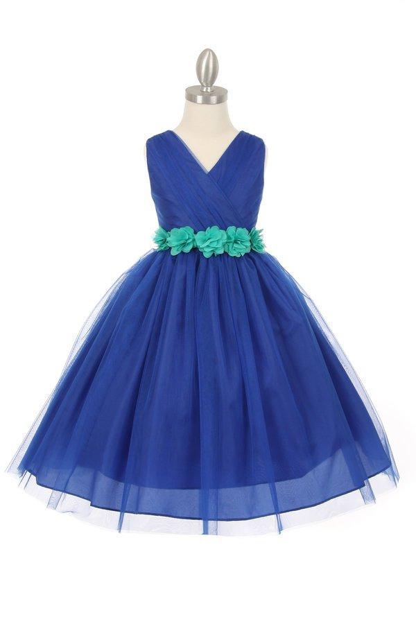 royal blue tea length dress