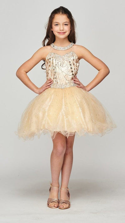 Girls Short Ruffled Dress with Lace Bodice by Cinderella Couture 5010 – ABC  Fashion