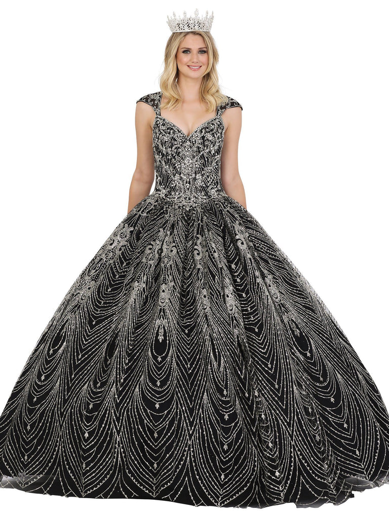 black glitter ball gown