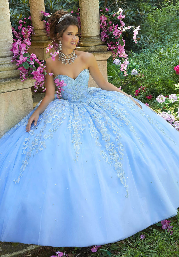 Baby Blue Flower Quince Dress ~ Flower