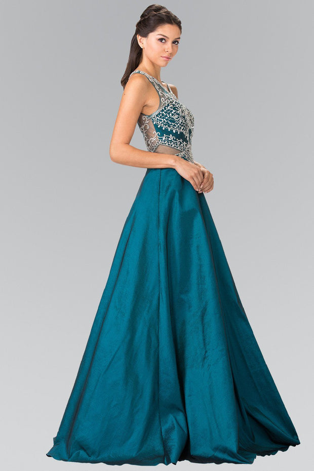 Long Beaded Gown with Sheer Side Cutouts by Elizabeth K GL2253 – ABC ...