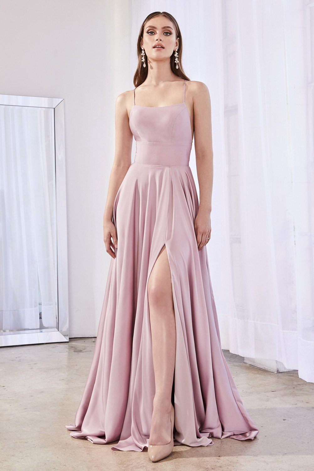 Long Satin Dress With Corset Back By Cinderella Divine Cj527 Abc Fashion 5021