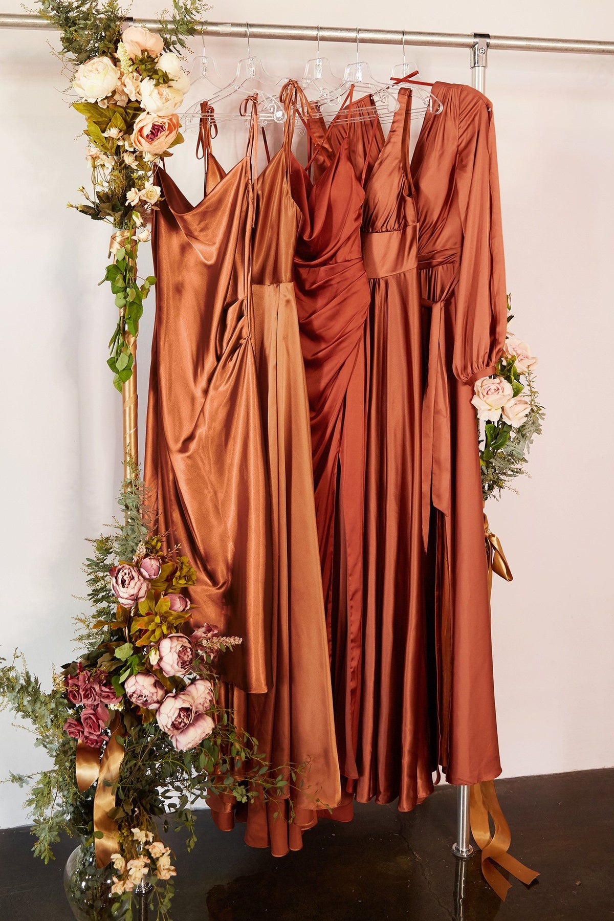 Long Satin V-Neck Dress with Slit by Cinderella Divine 7469 – ABC Fashion