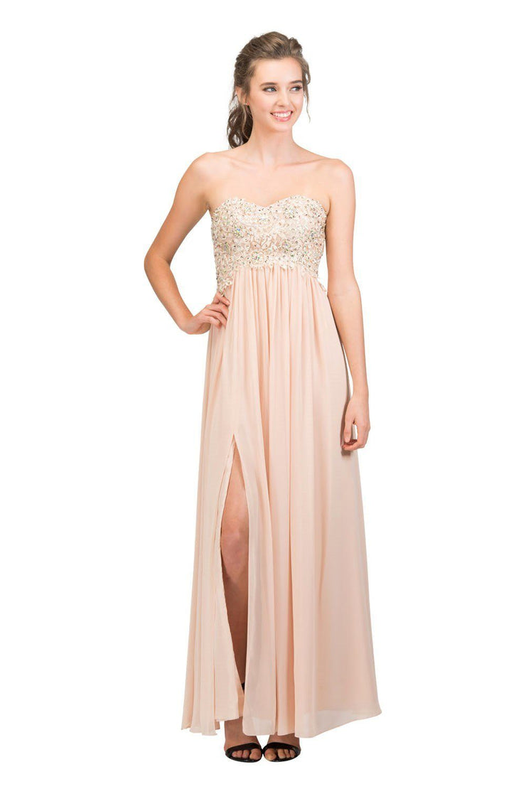 strapless empire waist dress