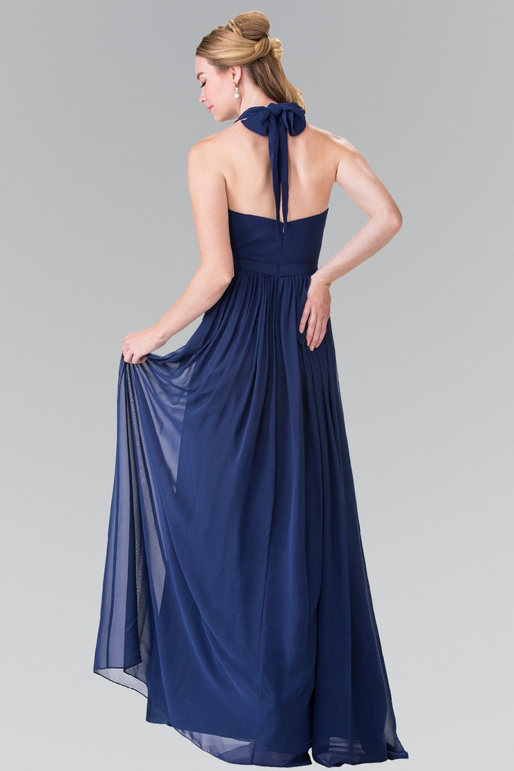 Long V Neck Chiffon Halter Dress By Elizabeth K Gl2362 Abc Fashion 9199