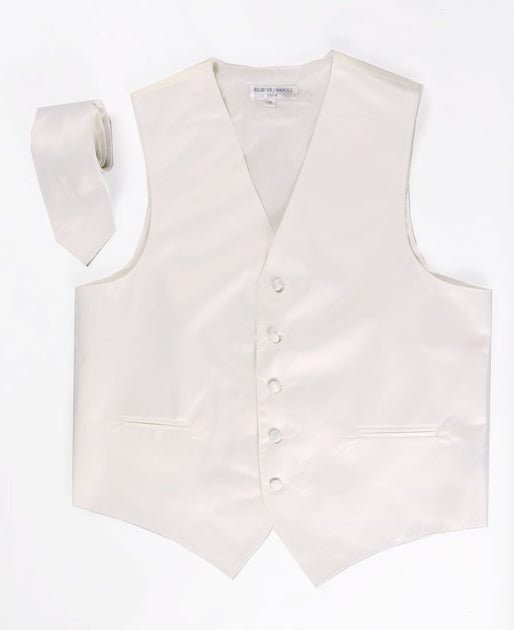 Men's Cream Satin Vest with Necktie – ABC Fashion