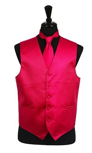 Men's Hot Pink Satin Vest with Neck Tie – ABC Fashion